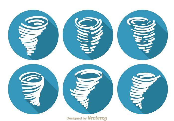 Tornado Lange Schatten Icons vektor