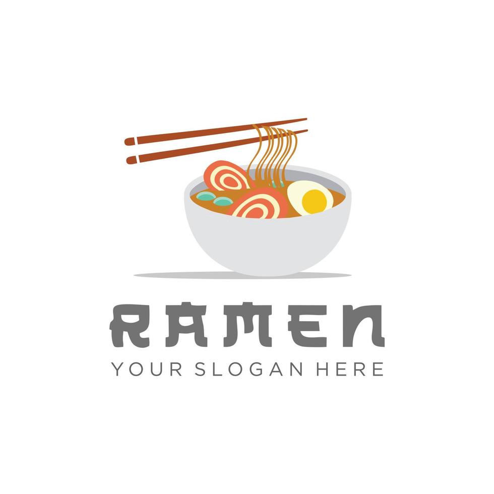 japansk restaurang logotyp mat ikon design platt illustration vektor