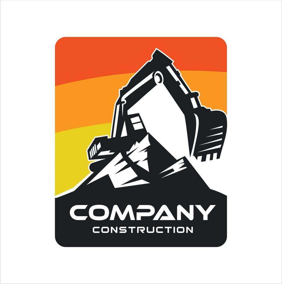 Bagger-Logo-Vorlage, Vektorgrafik, Vektor für schwere Ausrüstung für Bauunternehmen