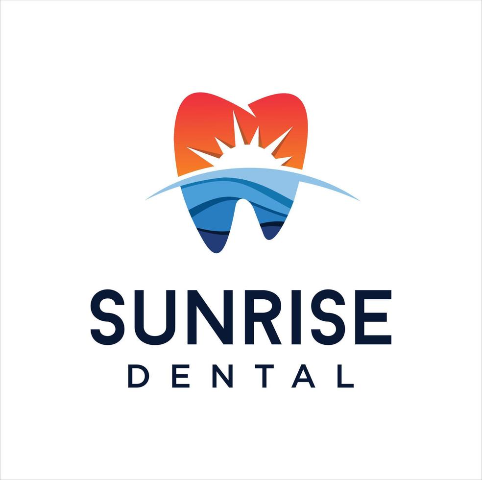 Inspiration für modernes Dental-Logo-Design am Strand vektor