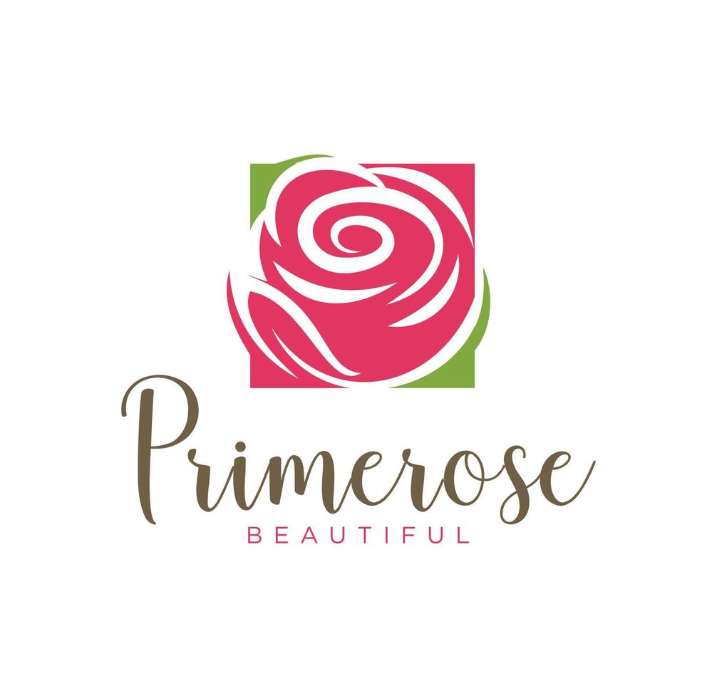 prime rose logotyp vacker salong spa modedesign inspiration vektor