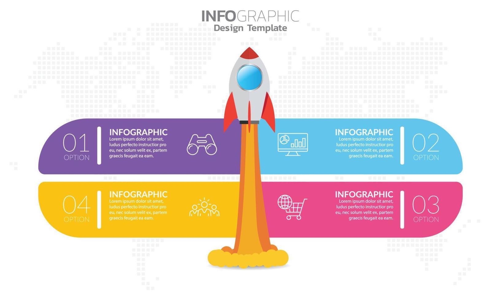 infographic 4-stegselement för innehåll, diagram, flödesschema, steg, delar, tidslinje, arbetsflöde, diagram. vektor