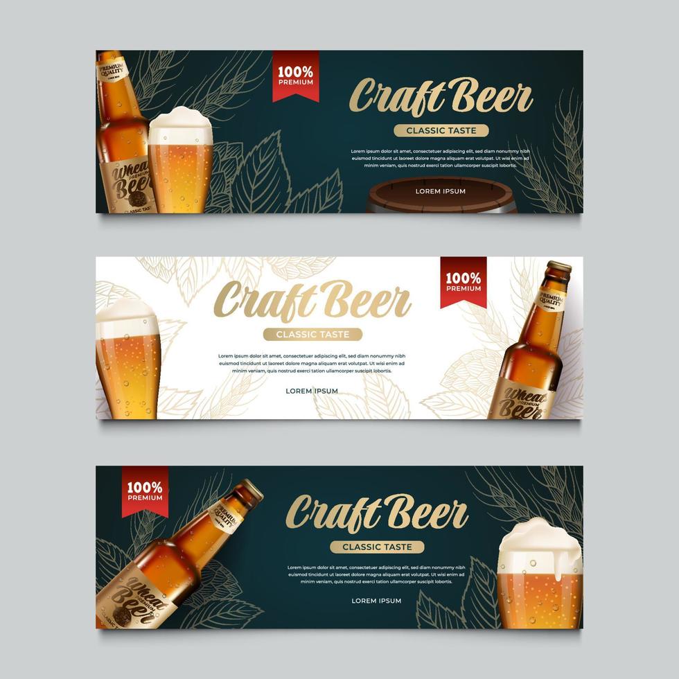 satz von craft beer banner vektor