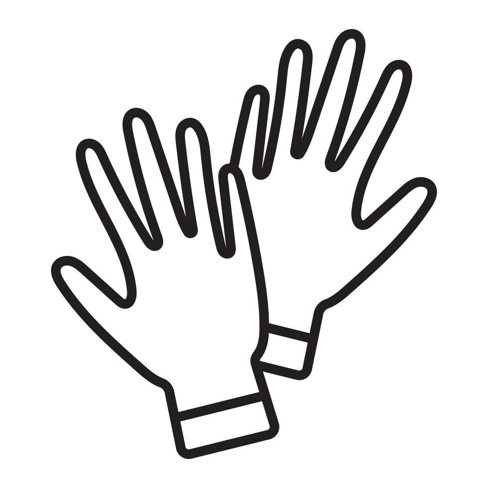 Handschutzhandschuhe Linie Kunstvektorsymbol für Apps oder Websites. vektor