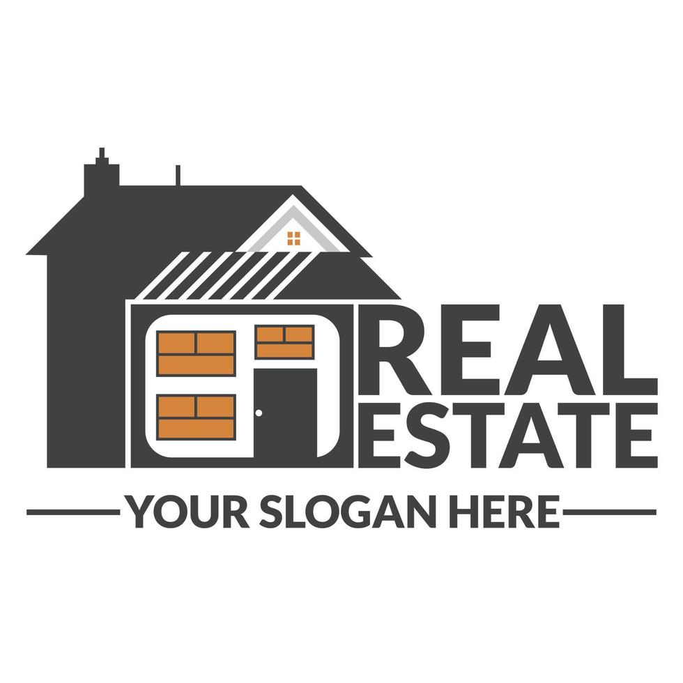 Preal Estate-Logo-Design. Logo kann für Immobilienunternehmen verwendet werden vektor