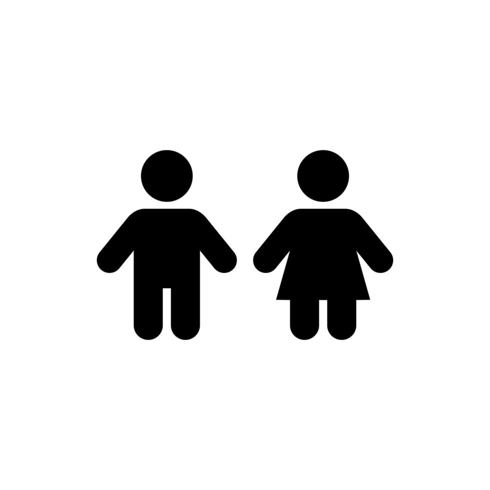Kinder, Kinder-Icon-Vektor im Clipart-Stil. Zeichensymbol für Jungen und Mädchen vektor