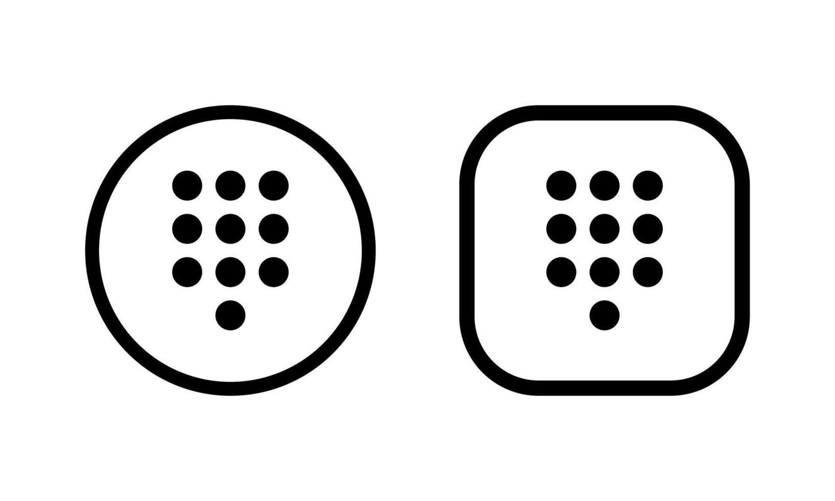 Wähltastenfeld-Symbolvektor in der Zeilenschaltfläche vektor