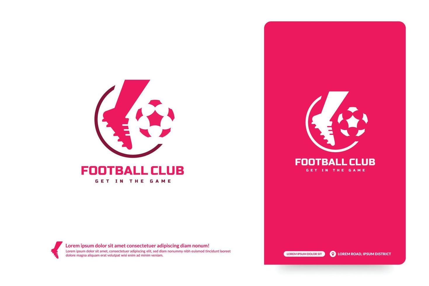 fotbollsklubb logotyp mall, fotbollsturneringar logotyp. fotbollslag identitet koncept, abstrakt sport badge design vektorillustrationer vektor