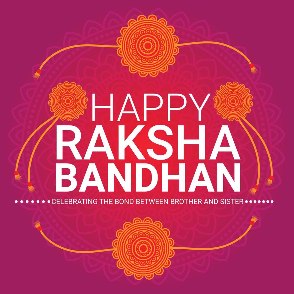 raksha bandhan postdesign, bannerdesign för indisk festival av raksha bandhan vektor