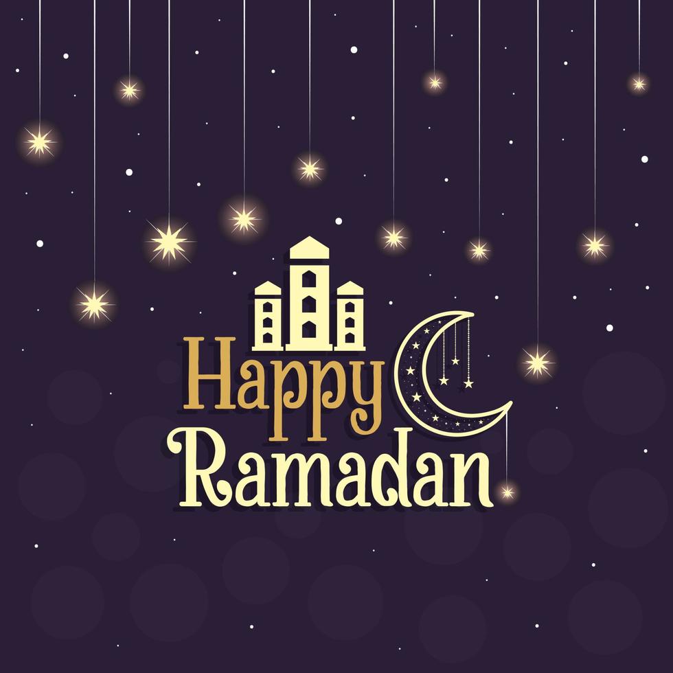 glücklicher ramadan islamischer heiliger monat typografie schriftart vektorillustration. vektor