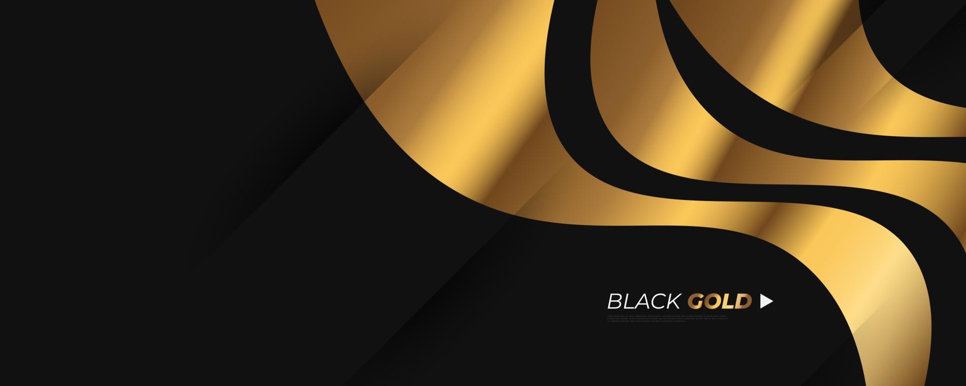 lyxig svart och guld bakgrund i pappersklippt stil med glitter och ljuseffekt. premium svart och guld bakgrund för pris, nominering, ceremoni, formell inbjudan eller certifikatdesign vektor