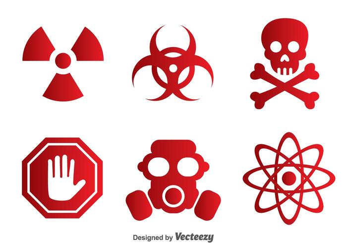 Vektor giftige rote Symbole