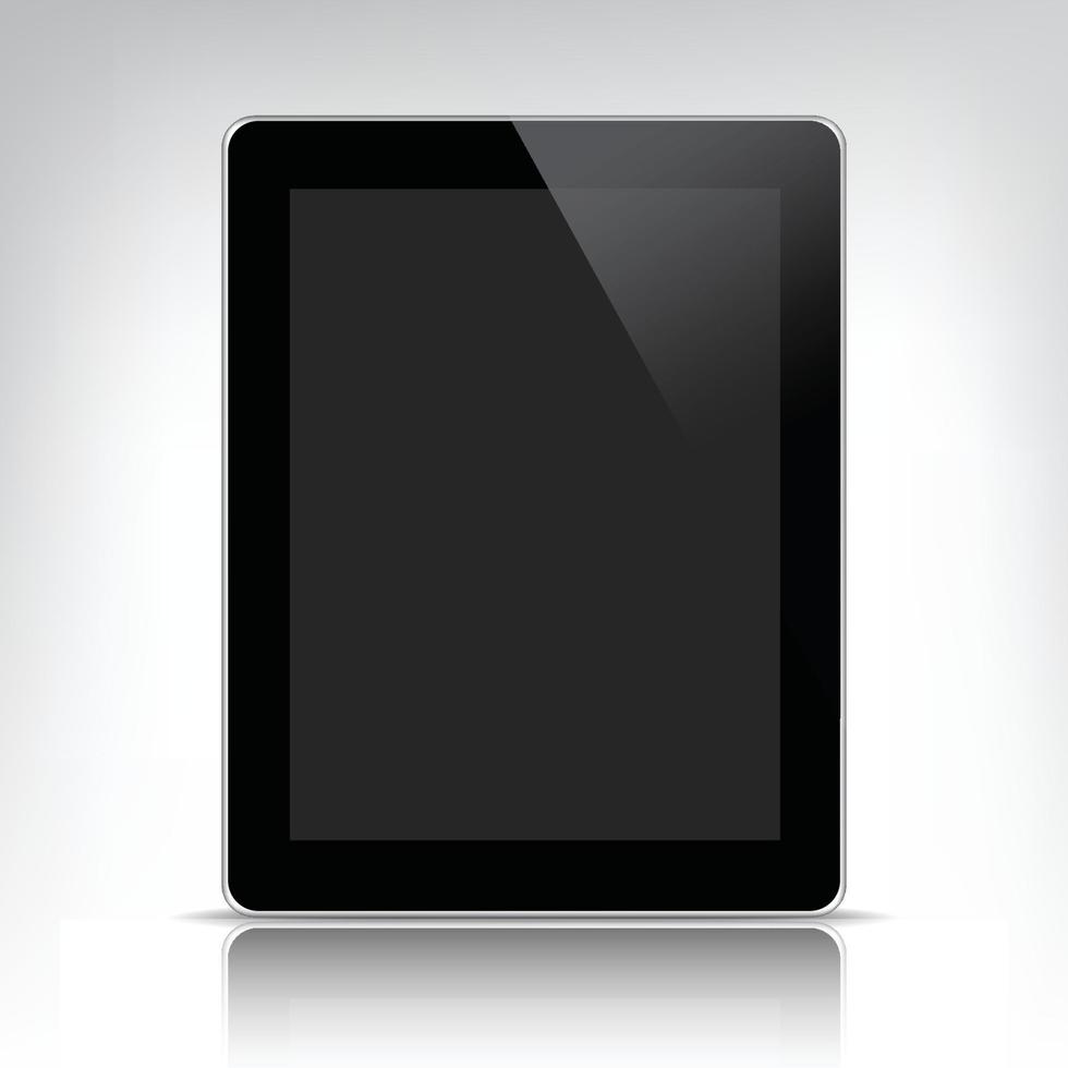realistisk tablet pc med tom skärm isolerad vektor