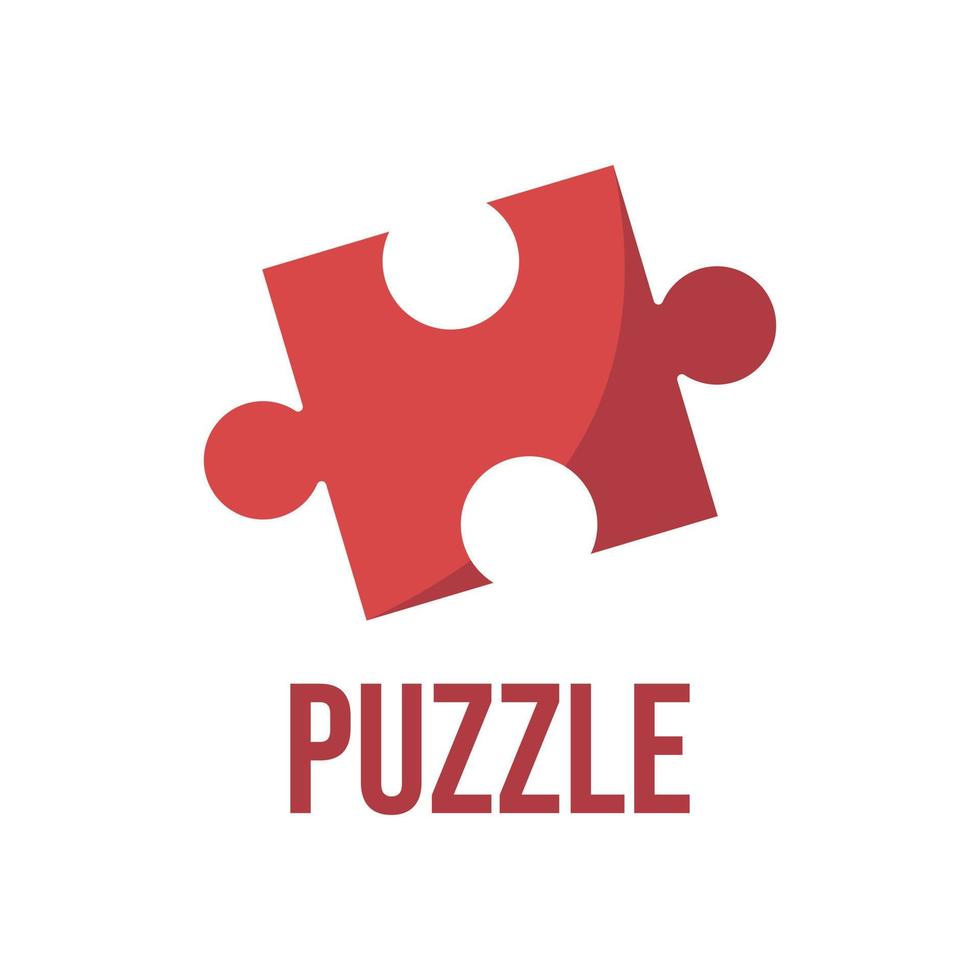 Puzzleteil-Logo-Symbol-Vektordesign-Puzzle-Illustration frei editierbar im einfachen Kunststil und darunter eingeben vektor