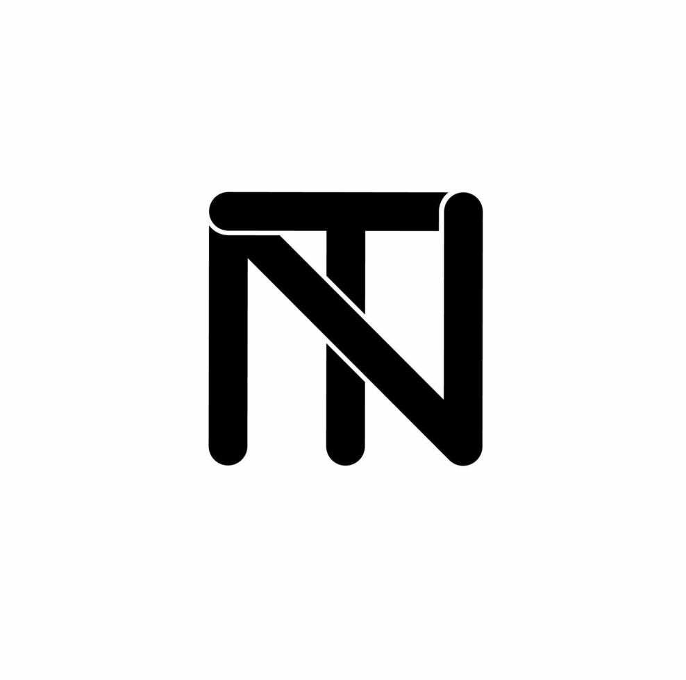 nt tn nt Anfangsbuchstabe Logo isoliert auf weißem Hintergrund vektor
