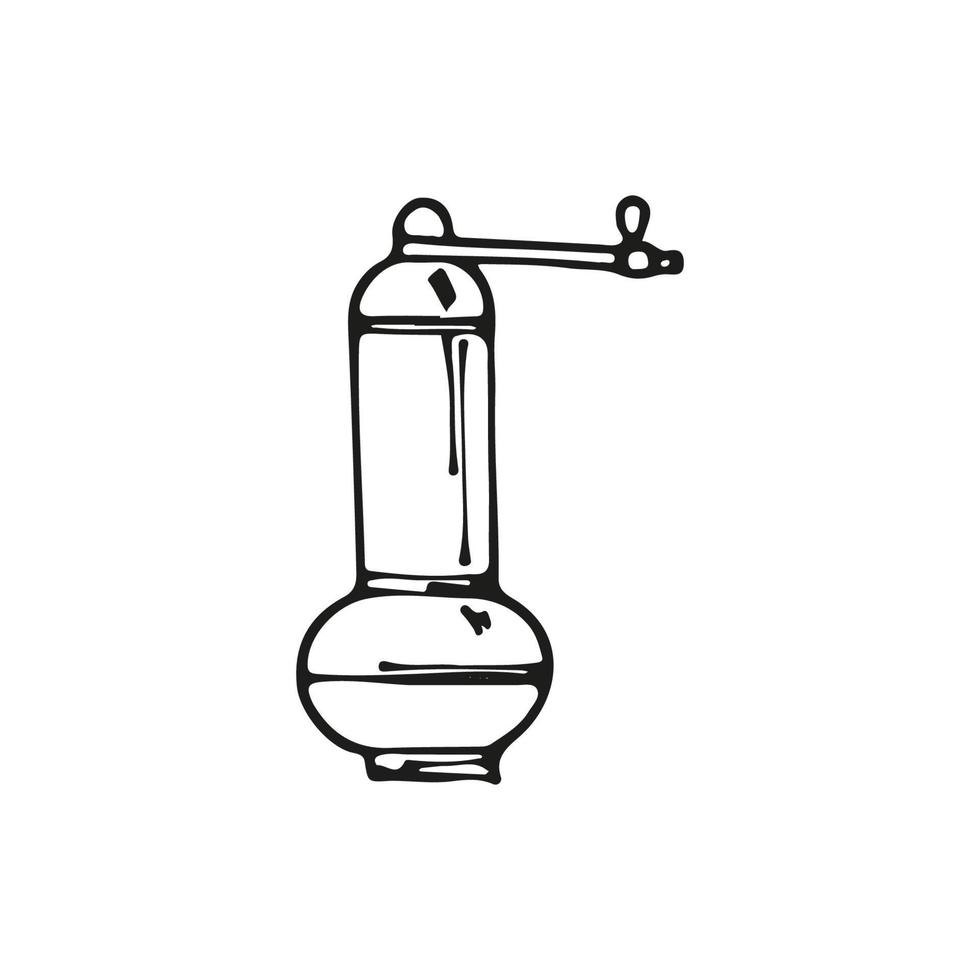 große reihe von handgezeichneten kaffeegekritzelgetränken, desserts, bohnen und anderen verwandten objekten. Vektor-Skizze-Illustration. vektor