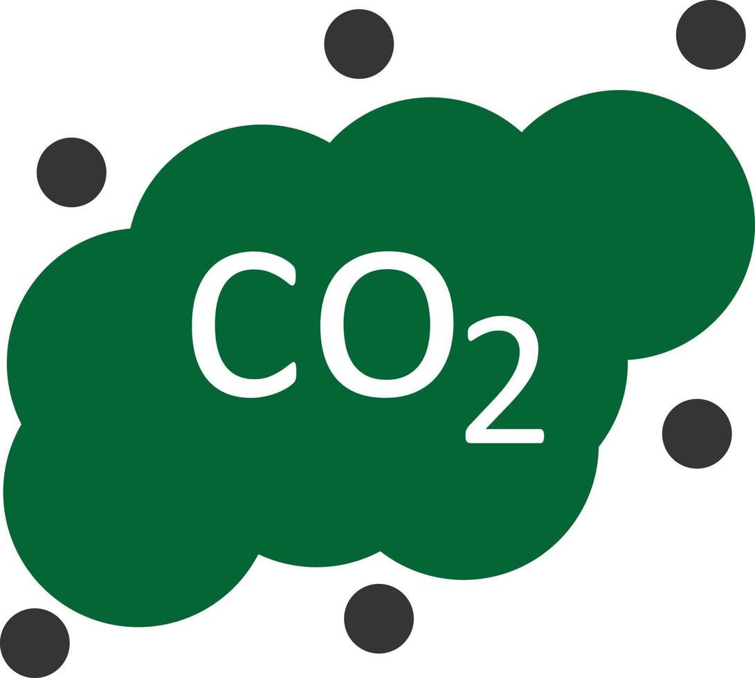 CO2-Glyphe zweifarbig vektor