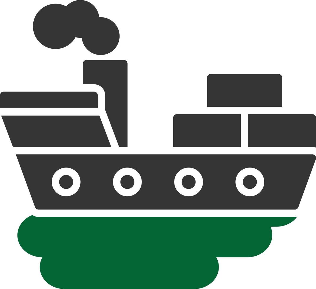 Schiffsverschmutzungsglyphe zweifarbig vektor