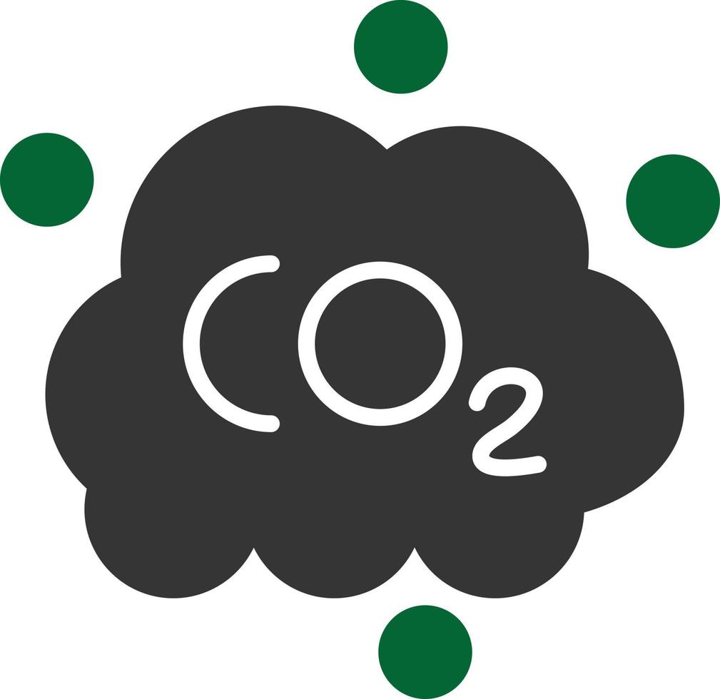 CO2-Glyphe zweifarbig vektor