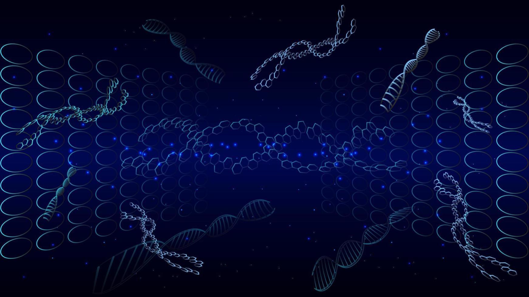 dna-moleküle für hallo-tech-schnittstelle weiße abstrakte digitale technologie, vektorillustration vektor