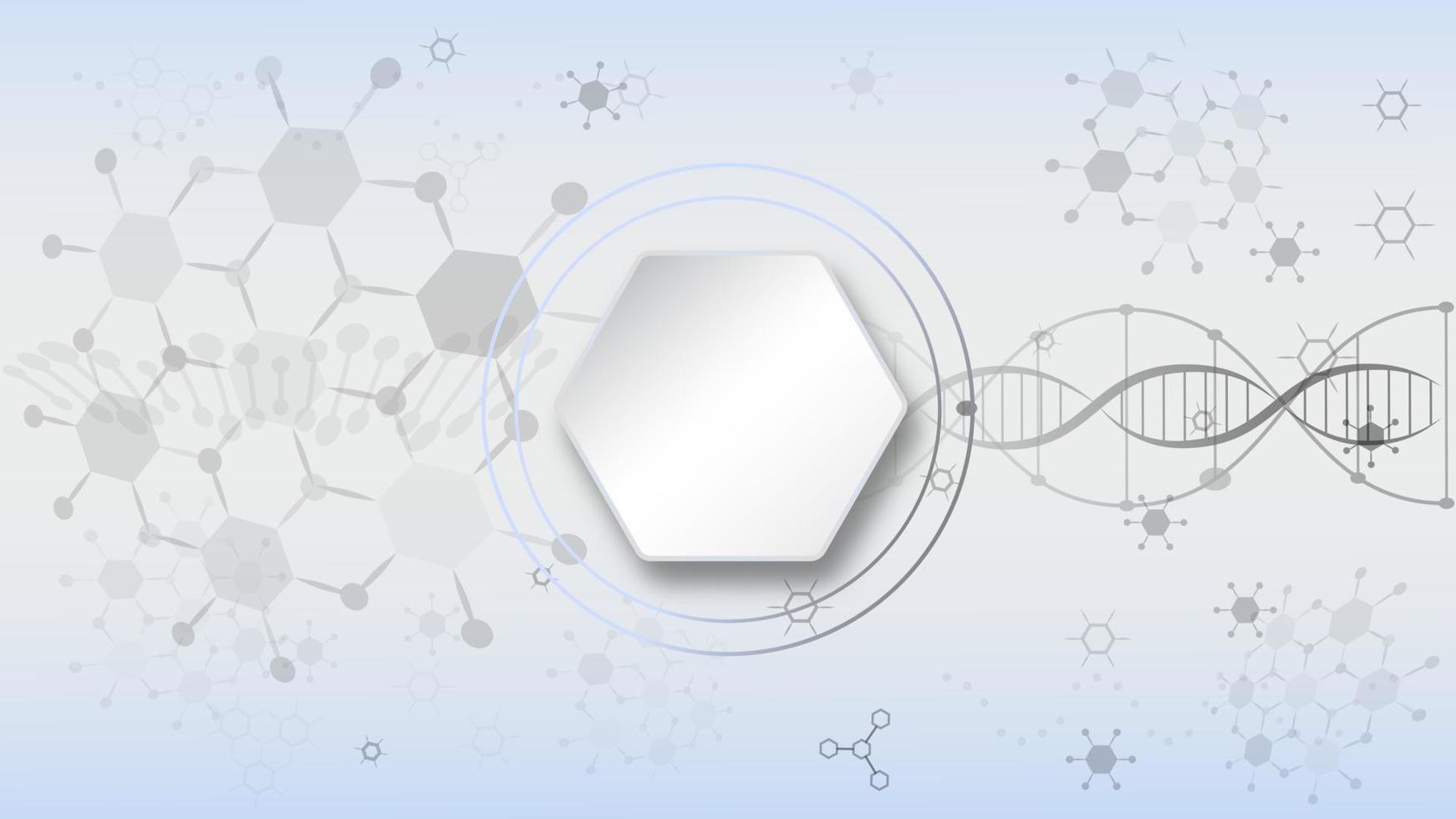 dna-molekyler för hi-tec-gränssnitt vit abstrakt digital teknik, vektorillustration vektor
