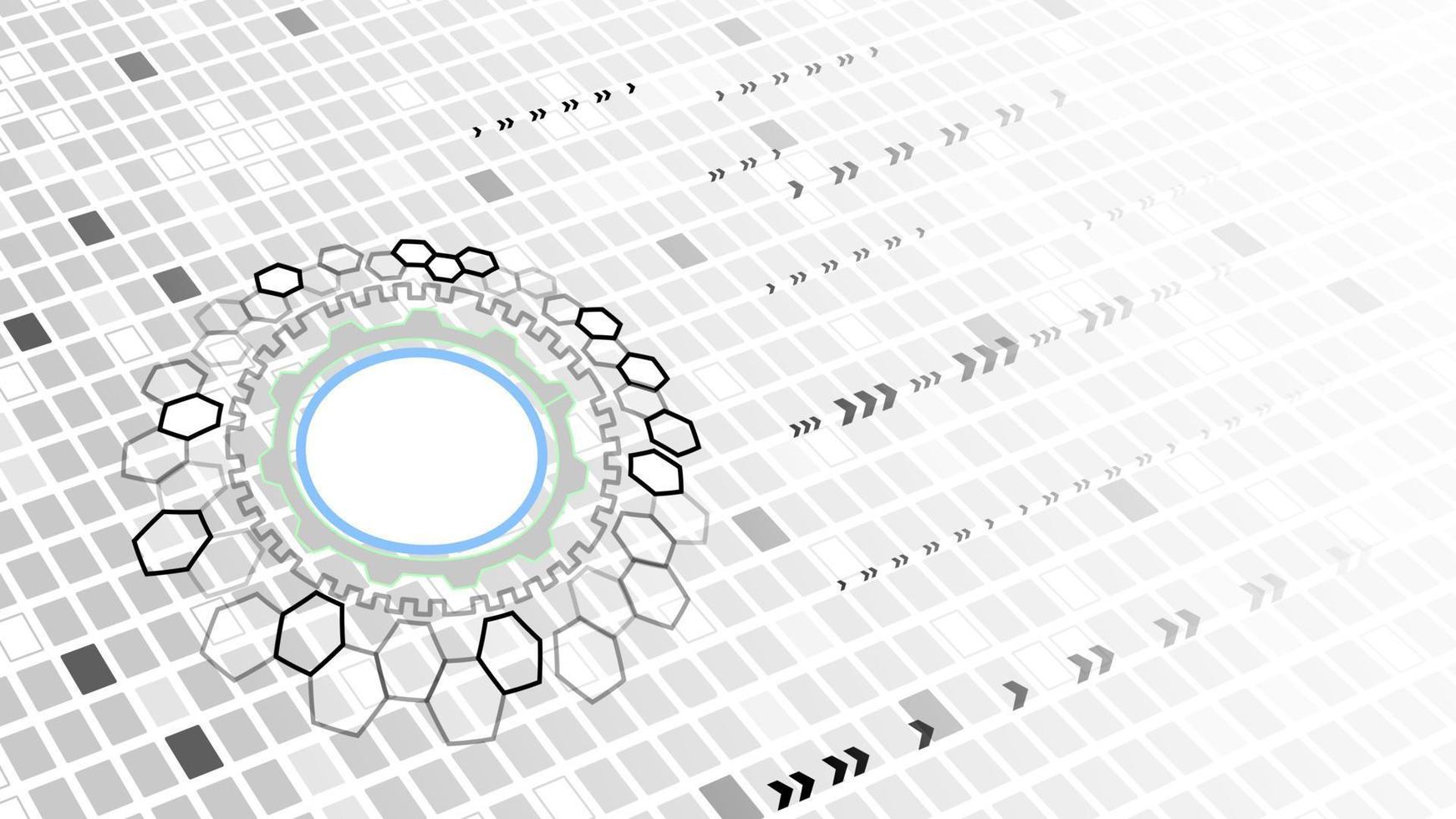 ui hallo-tec-schnittstelle weiße abstrakte digitale technologie, vektorillustration vektor