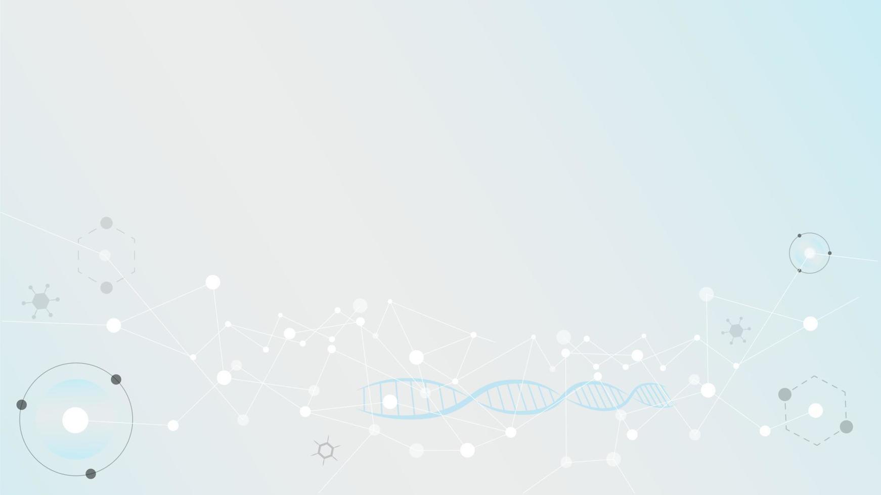 dna-molekyler för hi-tec-gränssnittsbakgrund, abstrakt kommunikationsteknik och linje och prickar, vektorillustration vektor