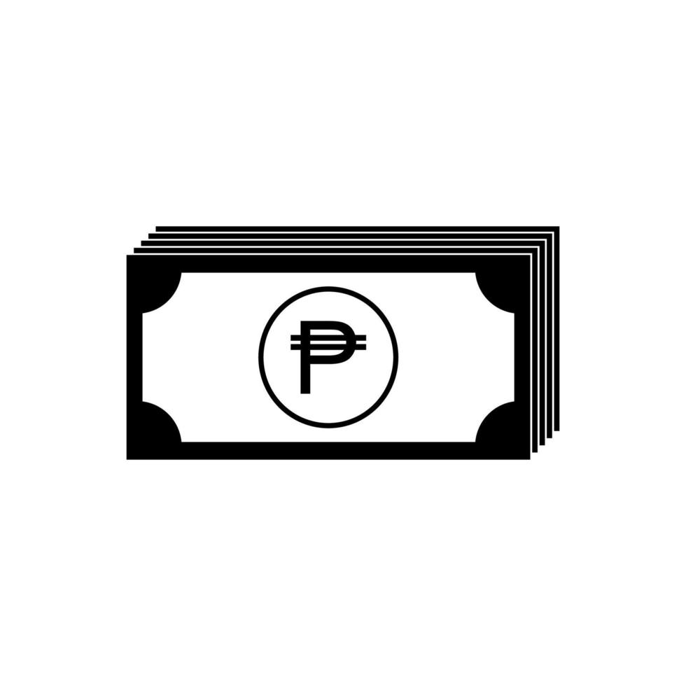 Filippinernas valutaikon symbol, php, peso pengar papper. vektor illustration