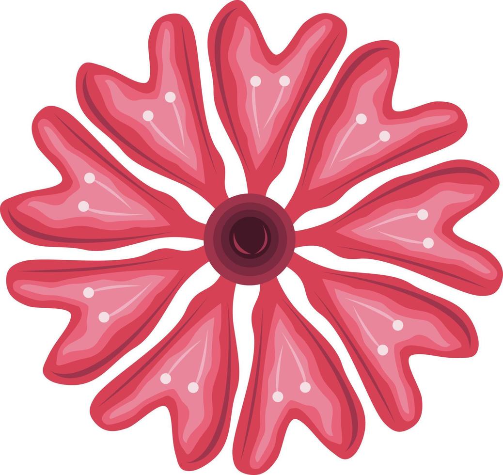 rött hjärta prydnad blomma vektorillustration för grafisk design och dekorativa element vektor