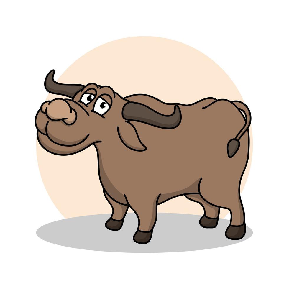 ko djur symbol vektor. buffalo ikonen tecknad vektor