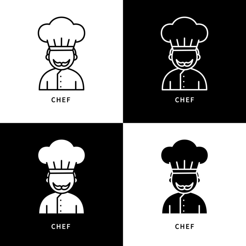 Chef-Profilsymbol. Bäcker-Charakter-Logo. Bäckerei und Kochen einheitliches Arbeiter-Vektorsymbol vektor