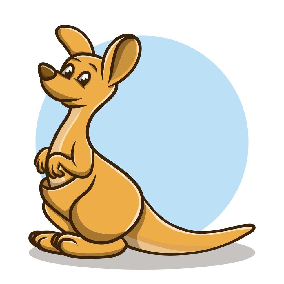 känguru klistermärke tecknad. djur djurliv i Australien söt karaktär. känguru maskot vektor illustration ikon logotyp