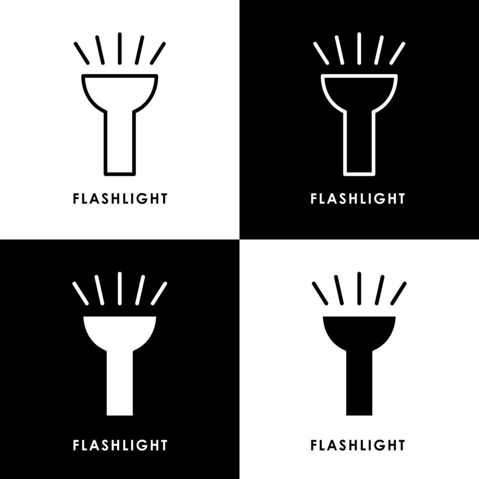 Symbol für Taschenlampe. Lampe und helle Logovektorillustration vektor