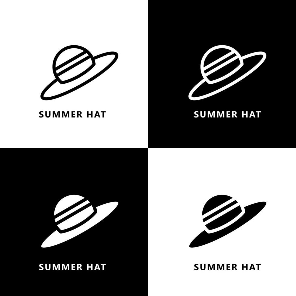 sommerhut symbol cartoon. Strand-Mode-Accessoire-Symbol-Vektor-Logo vektor