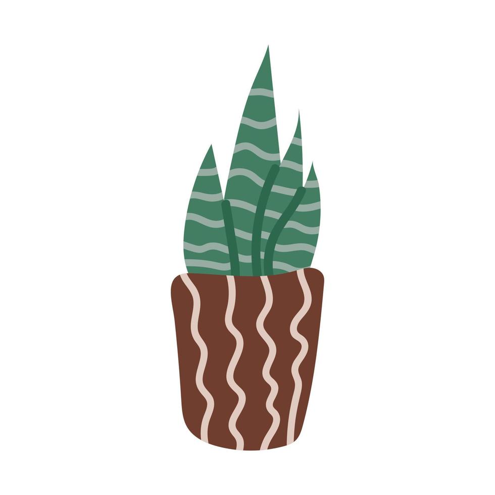 kaktus i en kruka doodle stil mysig höst. platt vektorillustration vektor