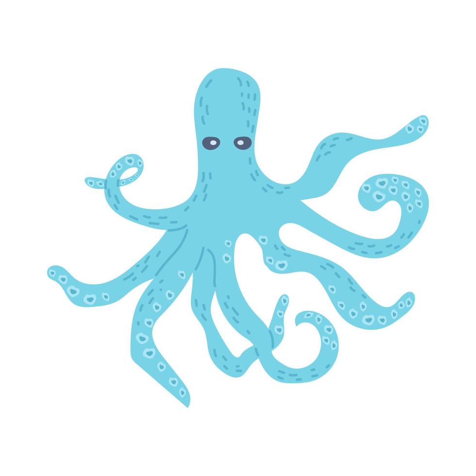 Sommerkollektion im Oktopus-Doodle-Stil. flache vektorillustration vektor