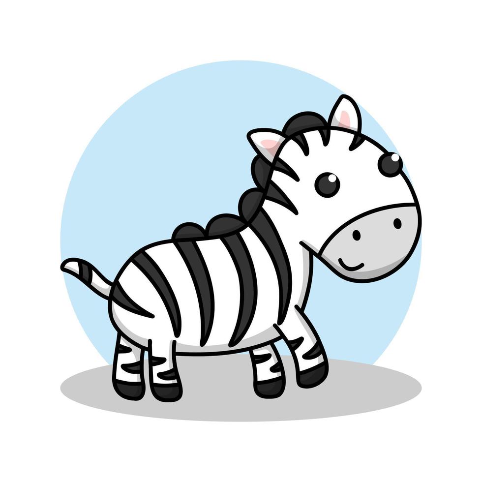 zebra ikon tecknad. söta djur karaktär symbol vektor