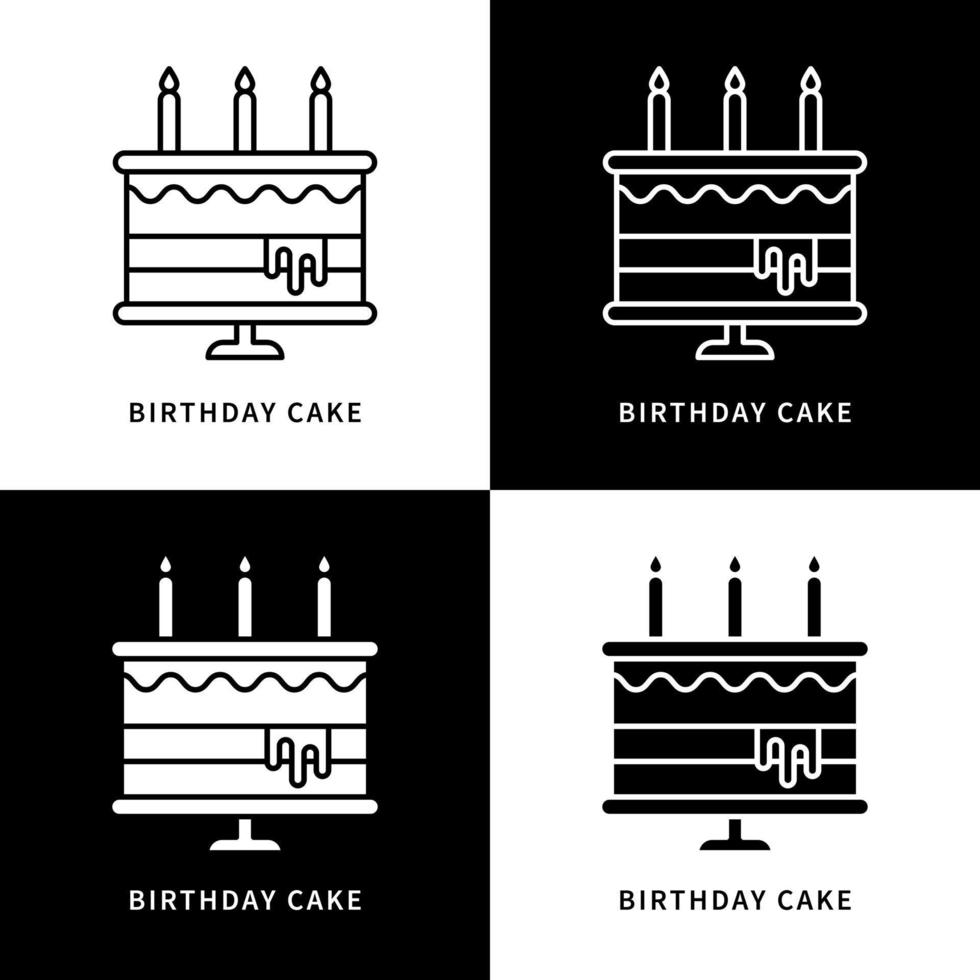 födelsedagstårta ikon. söt tårta dessert logotyp. bageri och bakverk vektor symbol