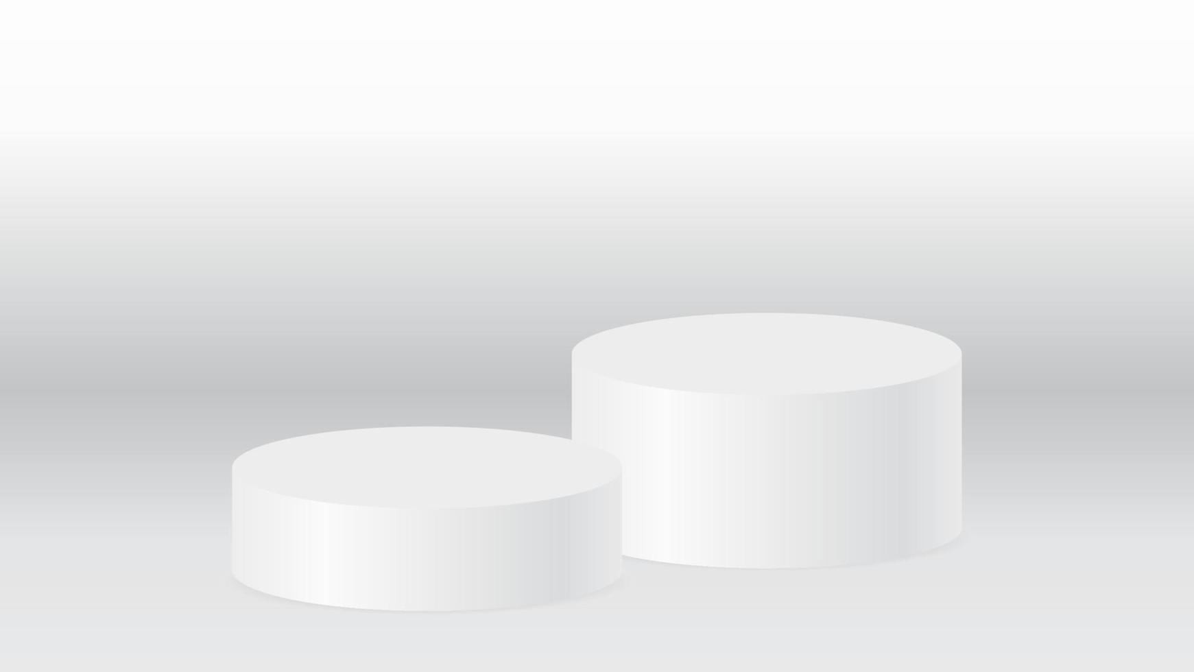 blnk vit podium på vit bakgrund för produktvisningsreklam och grafisk designelement vektor