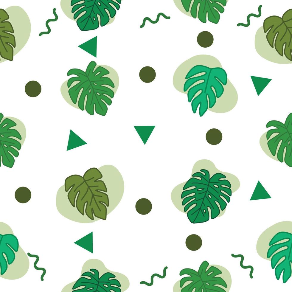 grünes Blatt Blätter Gestaltungselement gesetzt Umriss zufällig grünes Objekt Stil Illustration weiß. vektor