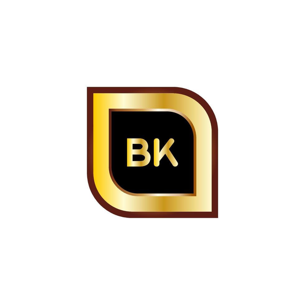 bk-Buchstaben-Kreis-Logo-Design mit goldener Farbe vektor