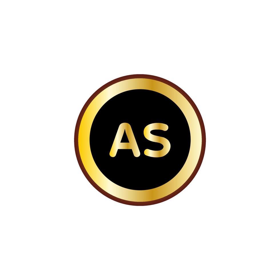 als Buchstabenkreis-Logo-Design mit goldener Farbe vektor