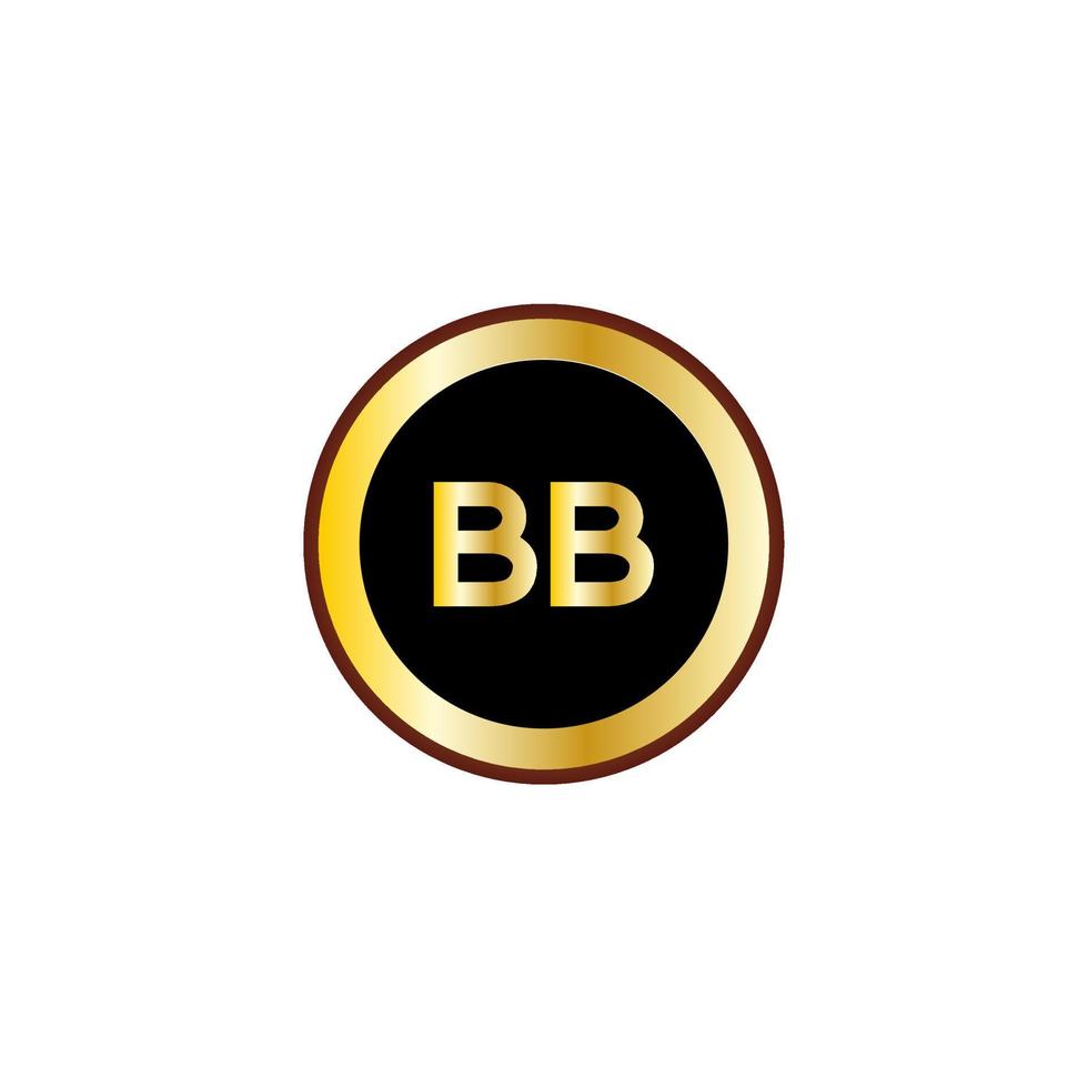 bb buchstabe kreis logo design mit goldfarbe vektor