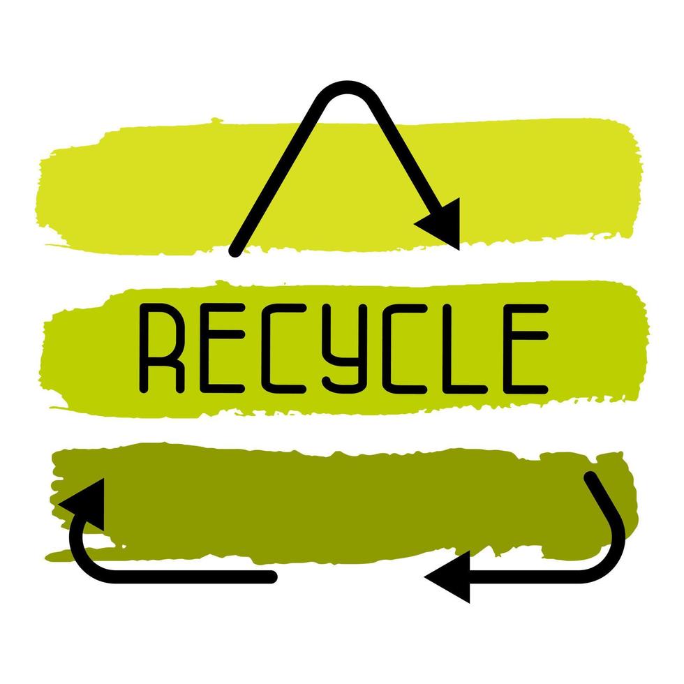 Ökologische Recycling-Symbole. Umwelt-Dreieck-Symbol auf dem Hintergrund mit drei Strichen vektor