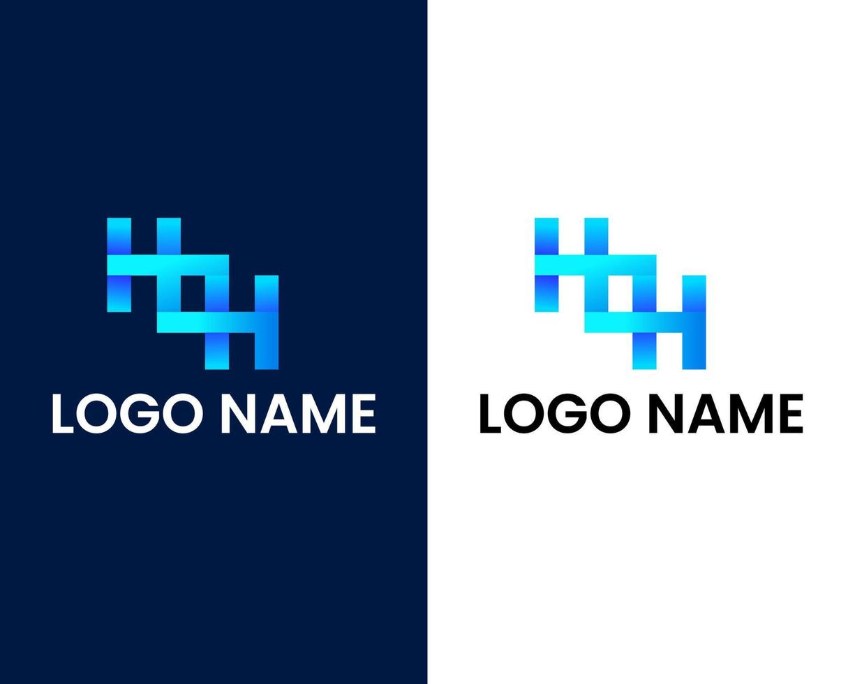 bokstaven h och h modern logotyp designmall vektor
