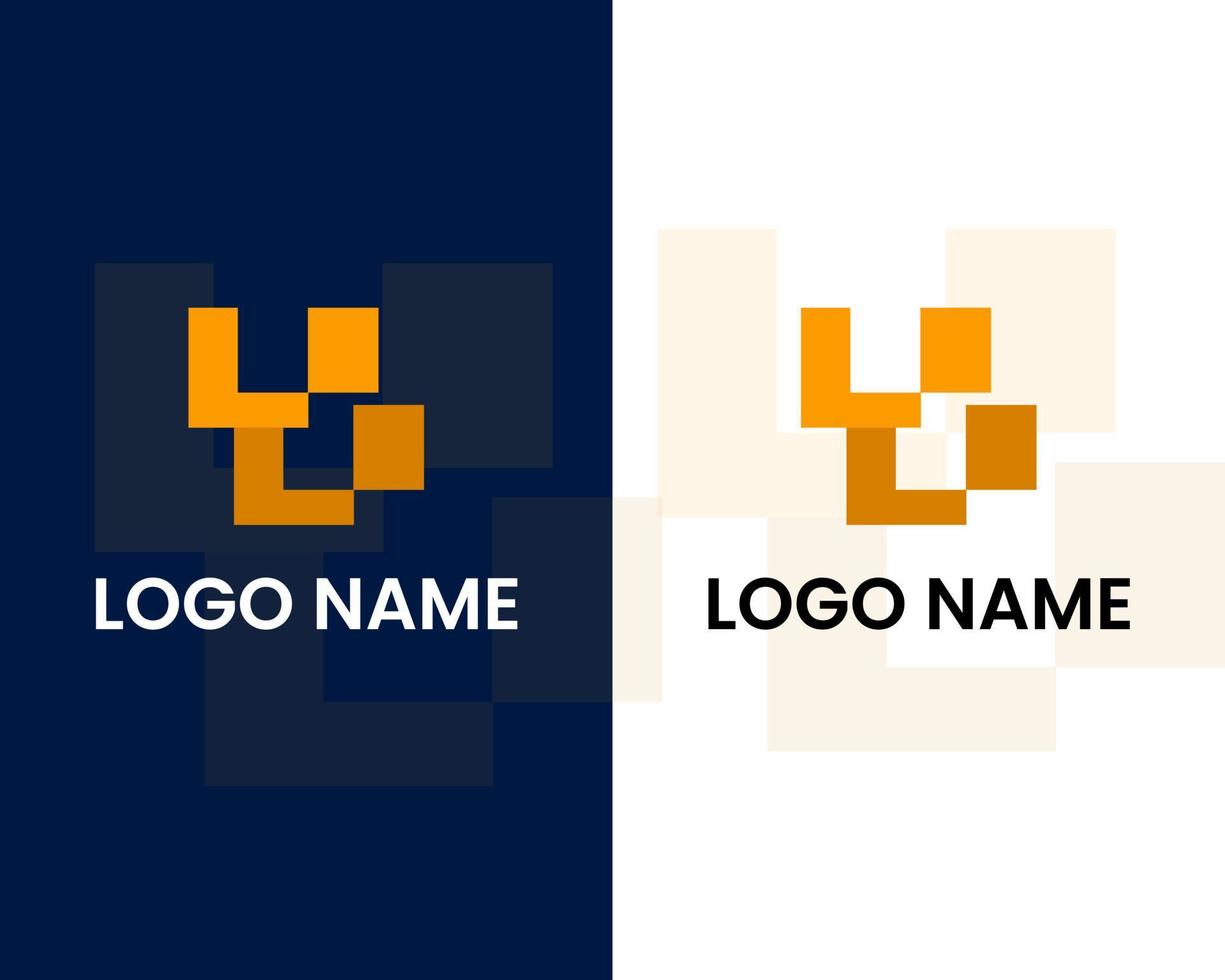 Buchstabe u mit Vorlage für das Design des Tech-Logos vektor