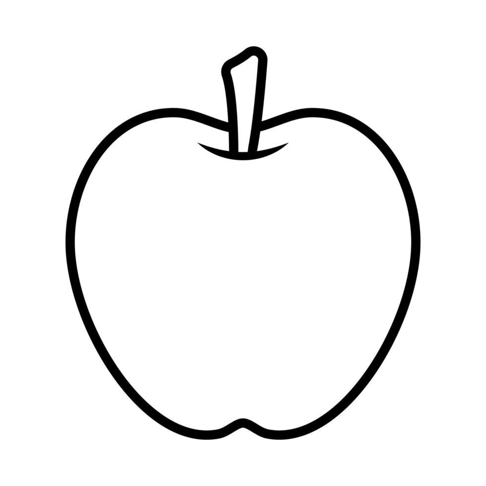 apple målarbok vektor illustration bild på vit bakgrund för förskolebarn aktivitetsbok