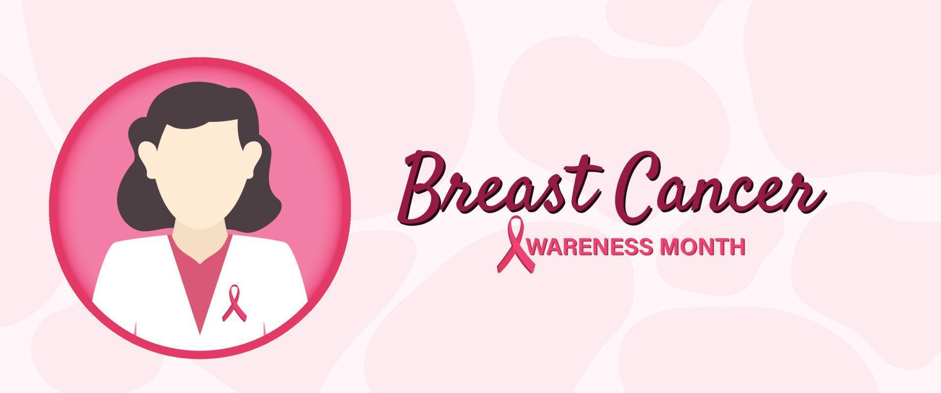 bröstcancer medvetenhet månad banner webbplats animerad illustration vektor