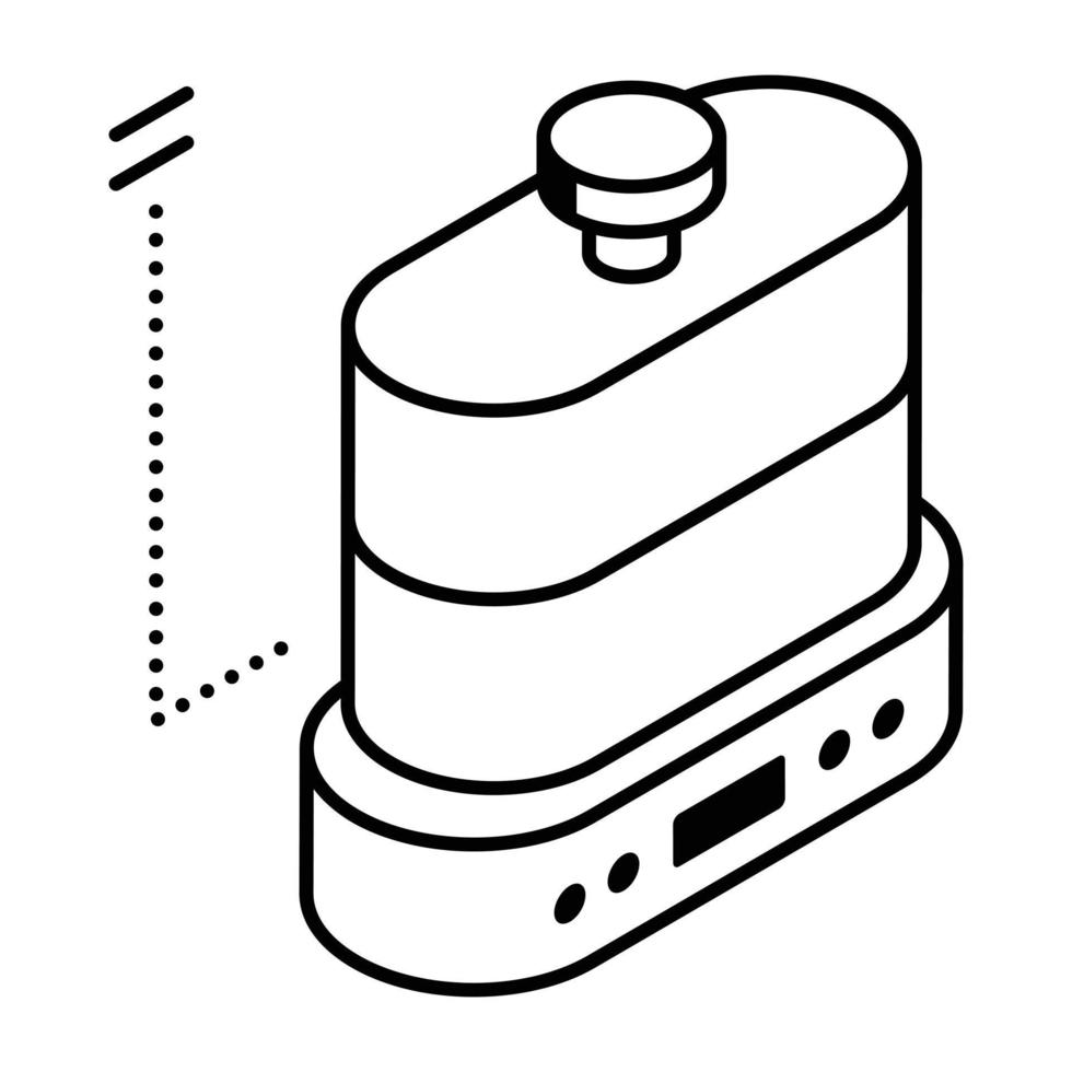 ein isometrisches symbol für einen intelligenten herd vektor