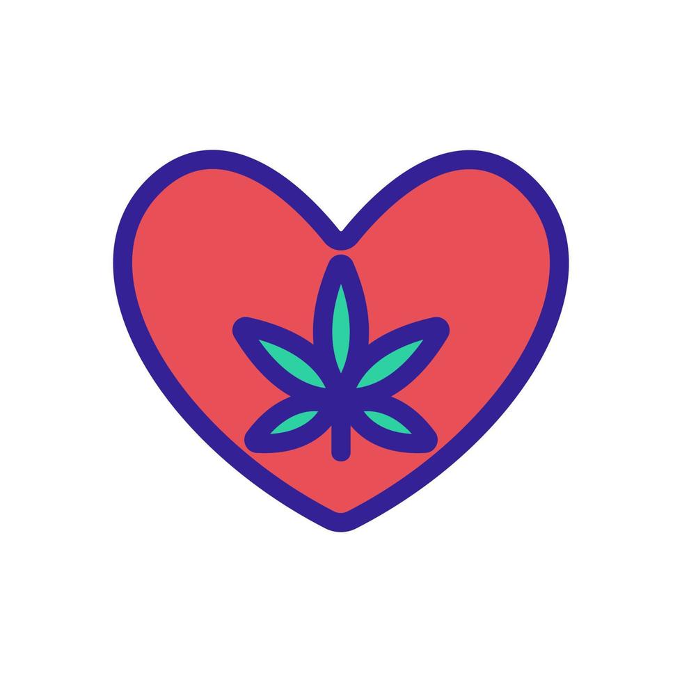Liebe zum Cannabis-Icon-Vektor. isolierte kontursymbolillustration vektor